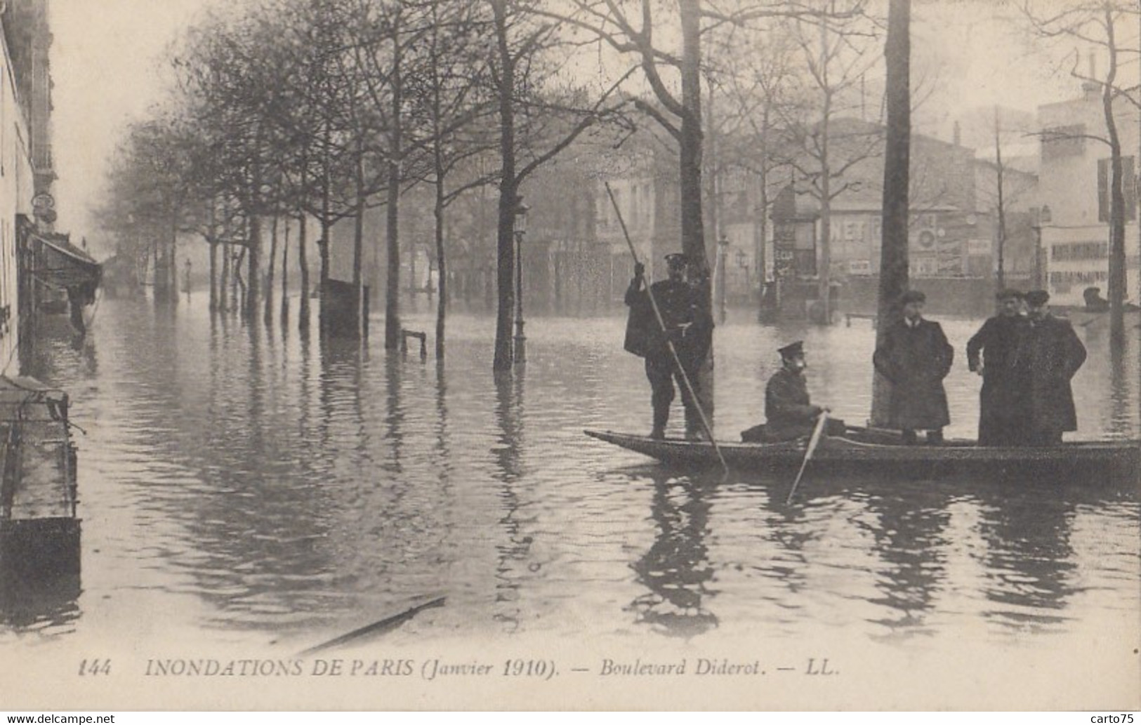 Evènements - Inondations - Paris Janvier 1910 - Boulevard Diderot - Inondations