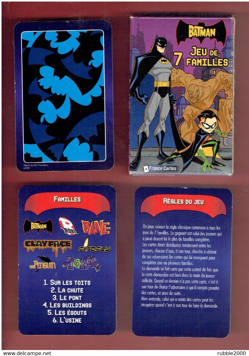 BATMAN JEU DE 7 FAMILLES CARTES A JOUER DANS SON BOITIER CARTON EDITEUR FRANCE CARTES - Batman