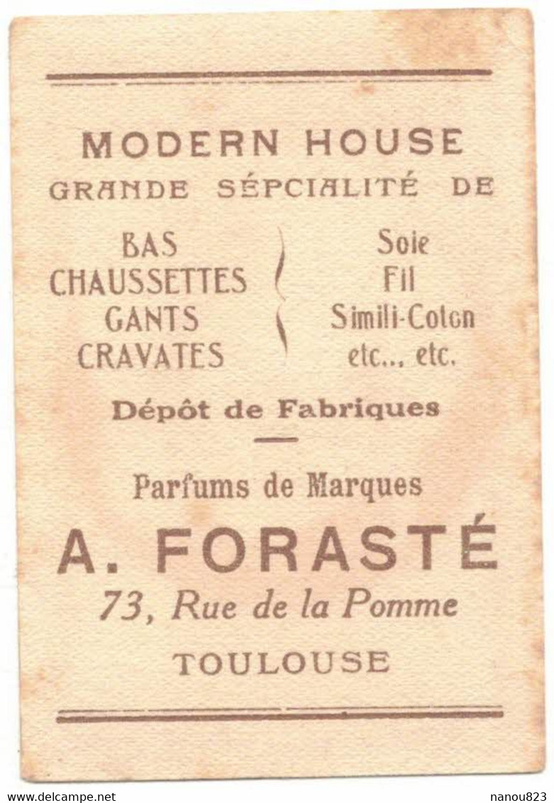 OCCITANIE TOULOUSE CARTE PARFUMEE PUBLICITAIRE ARYS - A FORASTIE MODERN HOUSE PARFUMS DE MARQUE RUE DE LA POMME ANGE - Anciennes (jusque 1960)