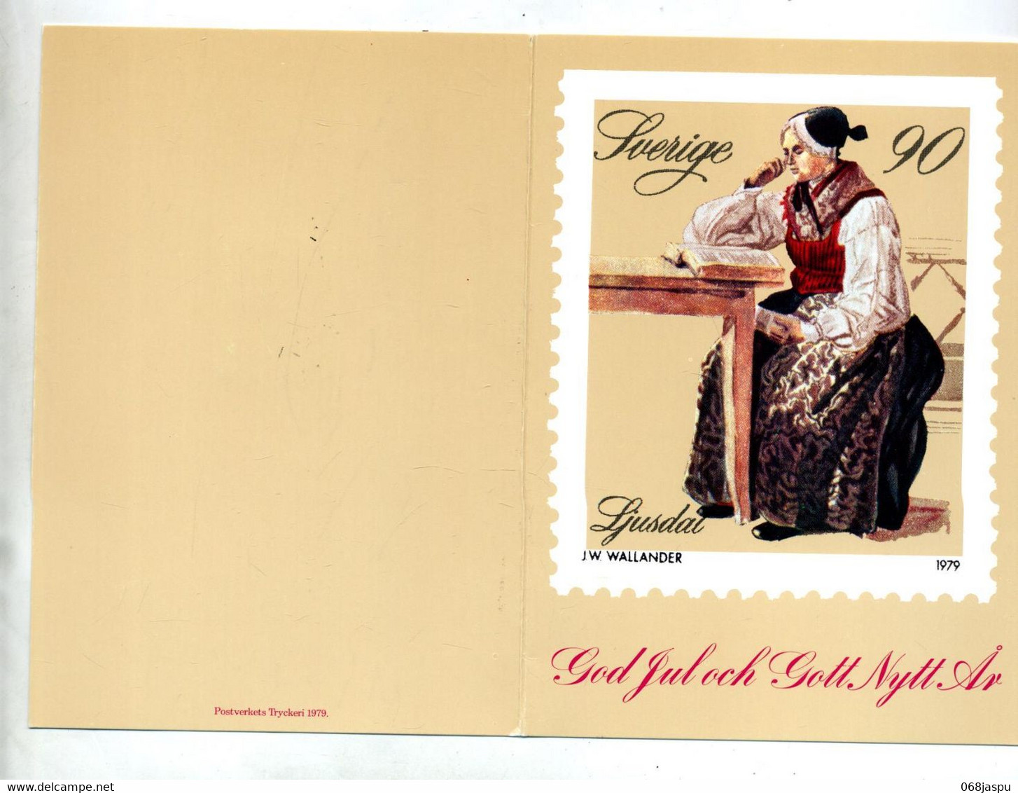 Carte  De Voeux 1979 Cachet Stockholm Sur Costume - 1930- ... Coil Stamps II