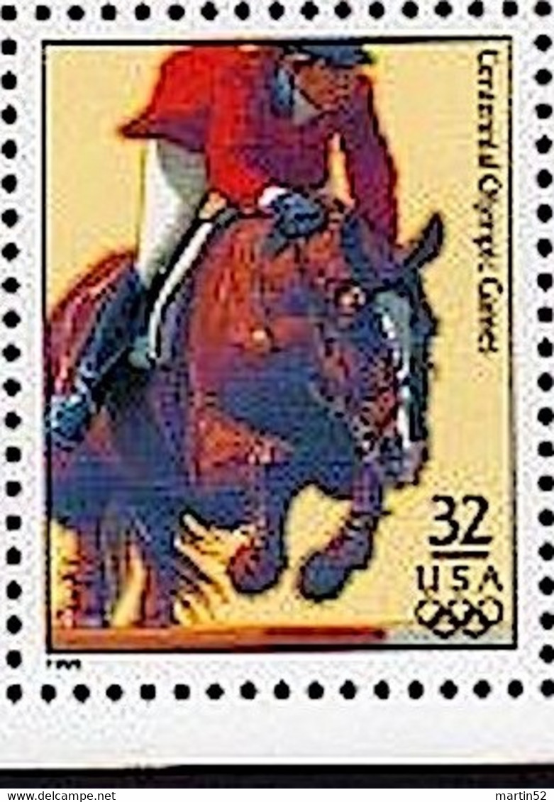 From US-sheet / Du Feuillet Des E.U. / Aus USA Bogen ATLANTA 1996: SPRINGREITEN EQUESTRIAN (32c ** Postfrisch MNH) - Salto