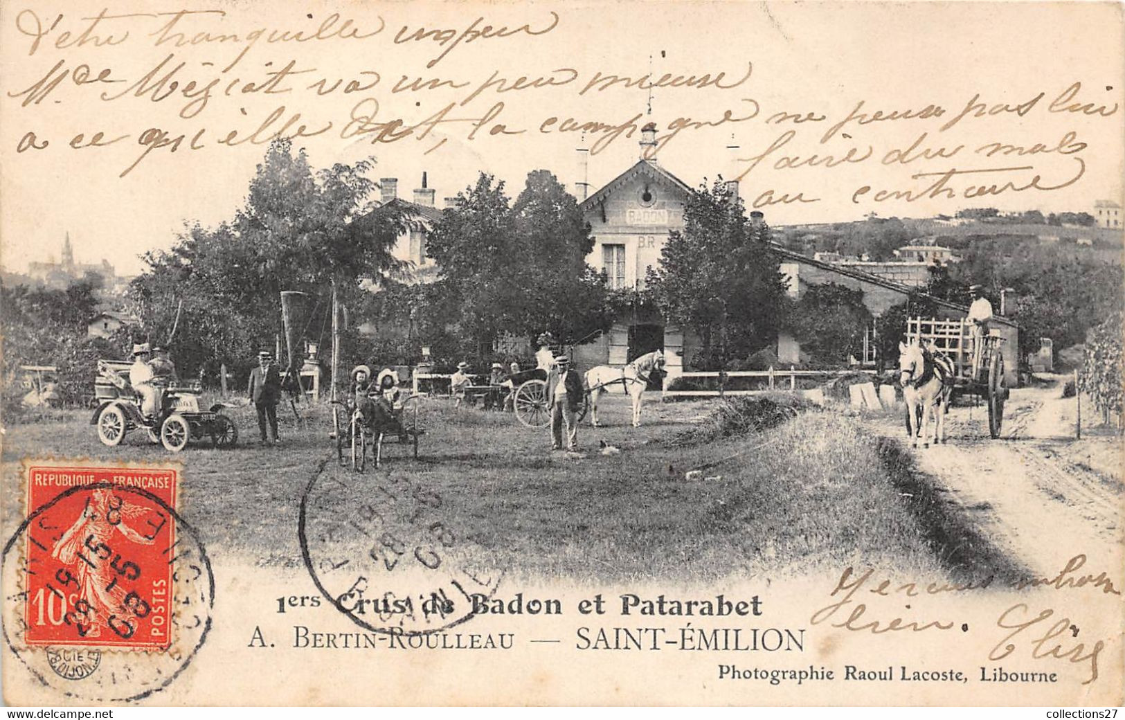 33-SAINT-EMILION- 1ers CRUS DE BADON ET PATARABET, A. BERTIN-ROULLEAU - Saint-Emilion