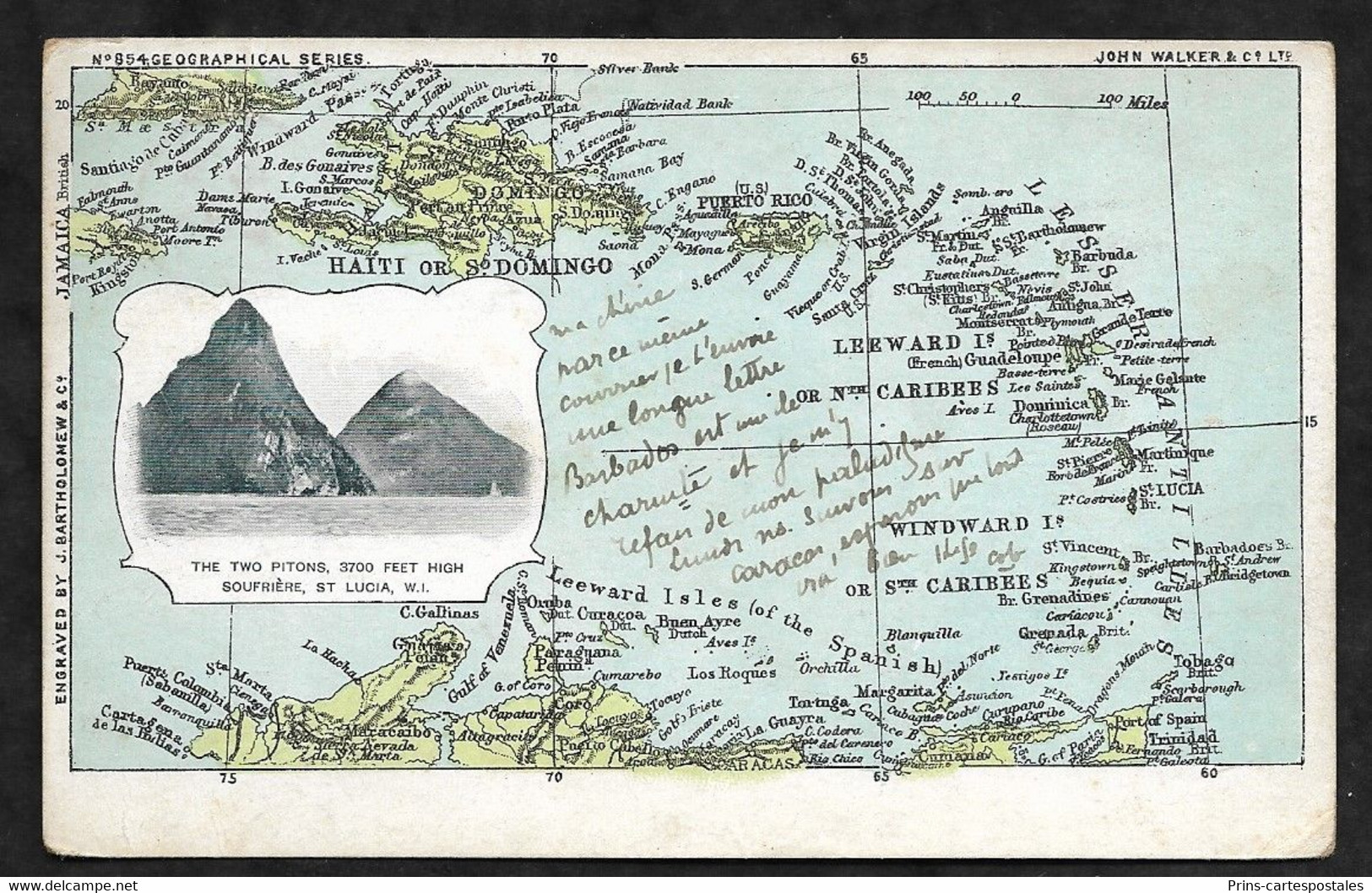 CPA Sainte-Lucie The Two Pitons 3700 Feet High Soufrière, St Lucia, W.I - St. Lucia