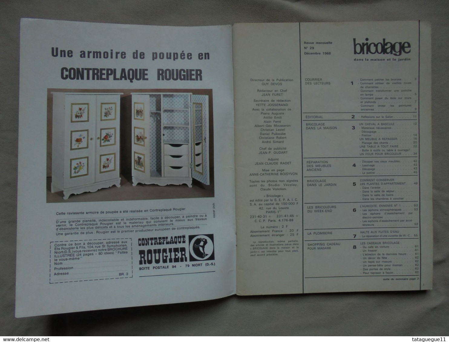 Ancien - Revue Bricolage Dans La Maison Et Le Jardin N° 29 Décembre 1968 - House & Decoration