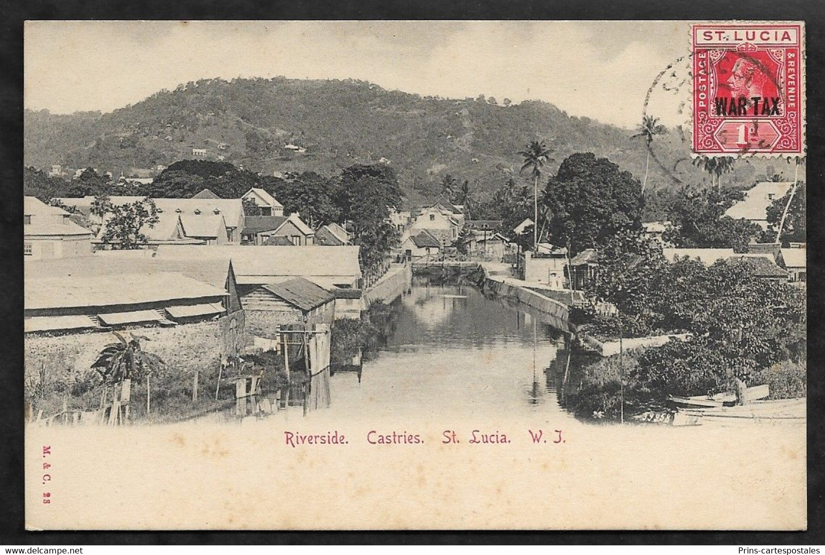 CPA Sainte-Lucie Castries, Riverside, St Lucia, B.W.I. - Santa Lucía