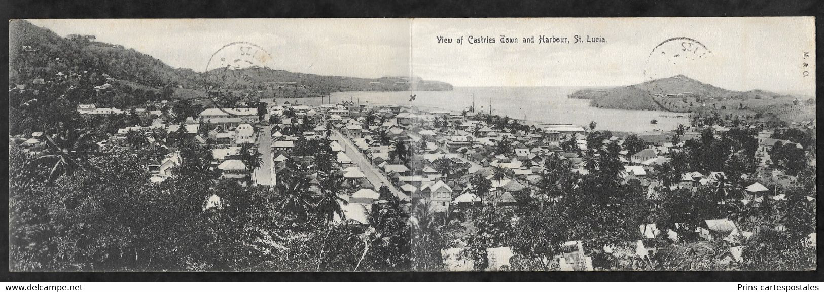 CPA Sainte-Lucie View Of Castries Town And Harbour, St Lucia - Panorama 2 Volets - Sainte-Lucie