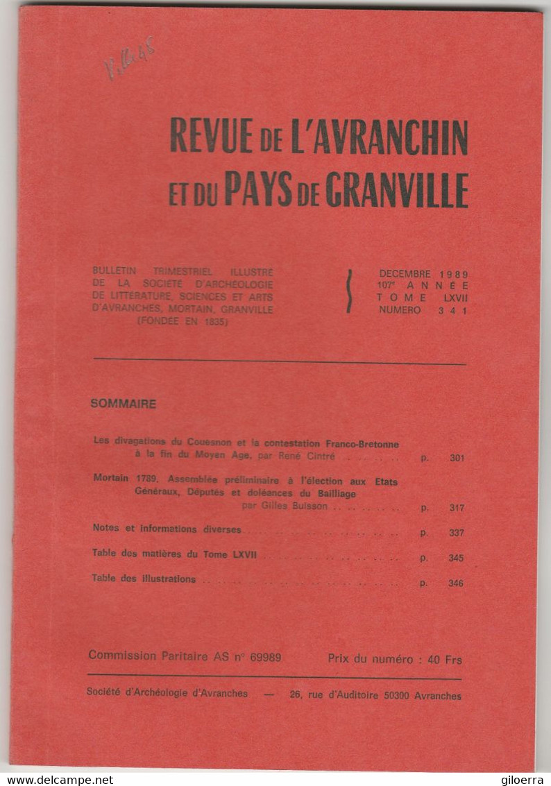 REVUE DE L'AVRANCHIN ET PAYS DE GRANVILLE  (VILLE 46 ) - Sonstige & Ohne Zuordnung