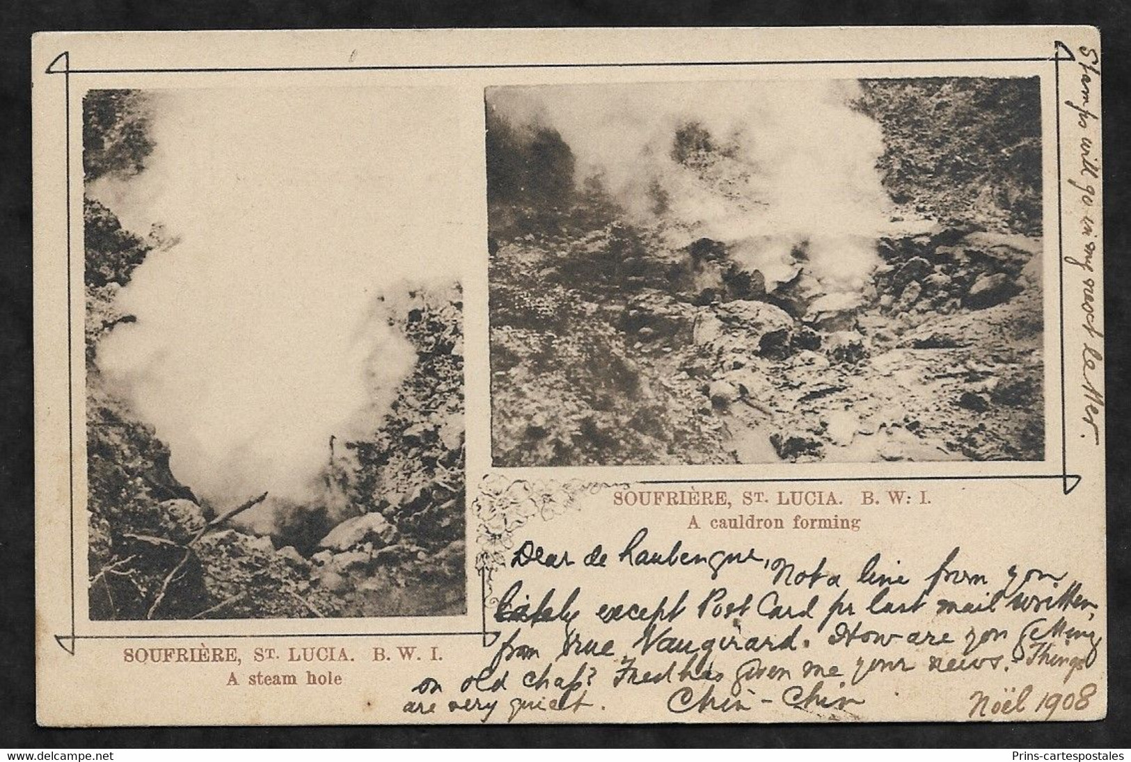 CPA Sainte-Lucie Soufrière, Steam Hole & Cauldron Forming, St Lucia B.W.I. - Sainte-Lucie