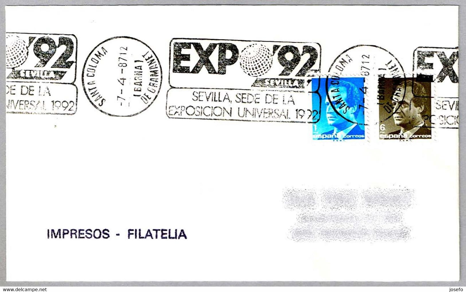 EXPO'92 - SEVILLA. Santa Coloma De Gramanet 1987 - 1992 – Sevilla (Spanien)