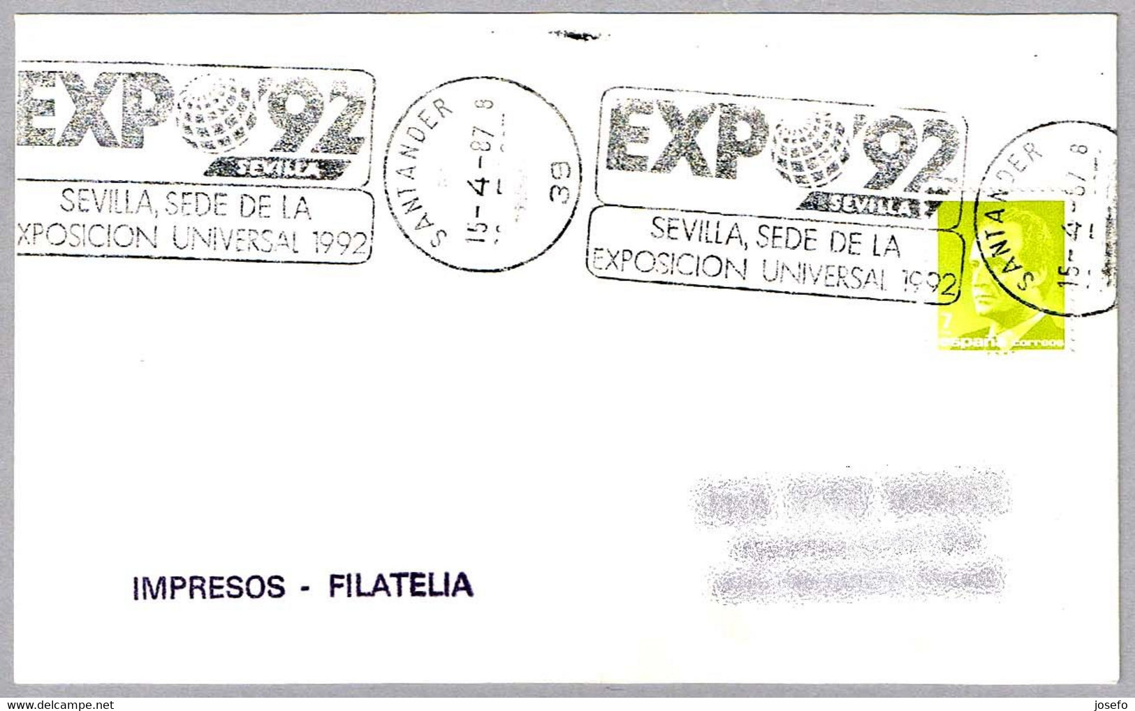 EXPO'92 - SEVILLA. Santander, Cantabria, 1987 - 1992 – Séville (Espagne)
