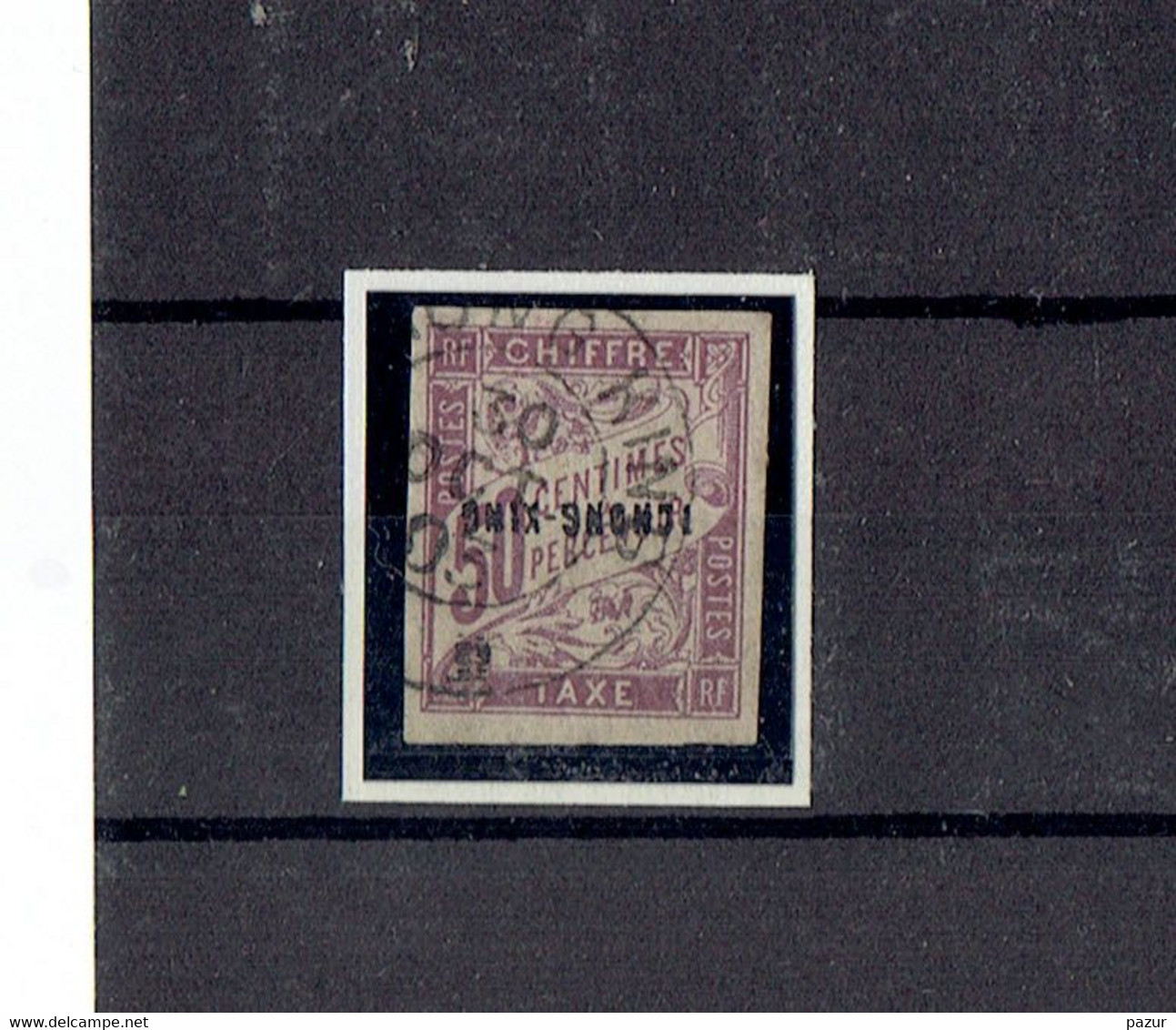 TP COLONIES FRANCAISES - TCH'ONG K'ING - TAXE N°6 - OB - VARIETE SURCHARGE RENVERSEE - TB - 1903 - Used Stamps