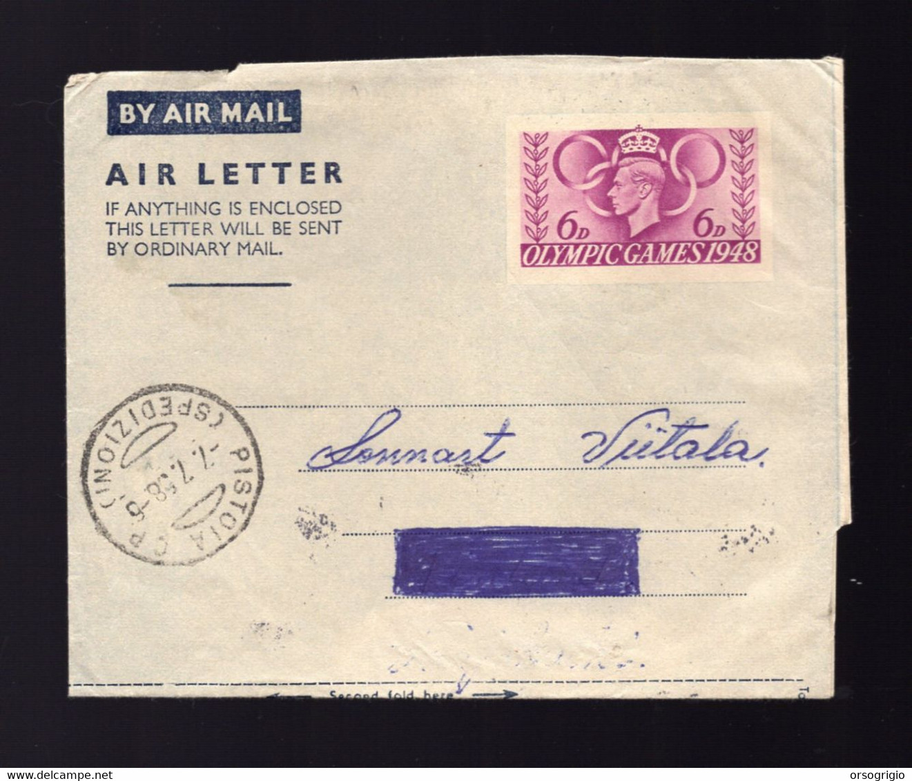 GRAN BRETAGNA - OLYMPIC GAMES - BIGLIETTO POSTALE  -  AIR LETTER    Viaggiato - Summer 1948: London
