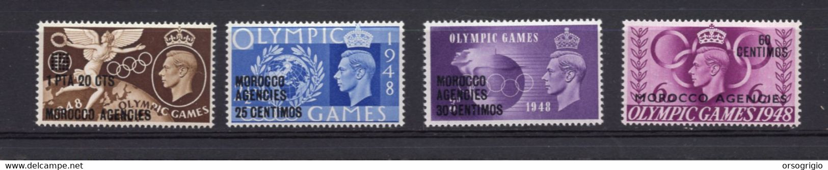 MOROCCO - GRAN BRETAGNA - OLYMPIC GAMES - 1948 - SERIE COMPLETA PERFETTA Lusso - Ete 1948: Londres