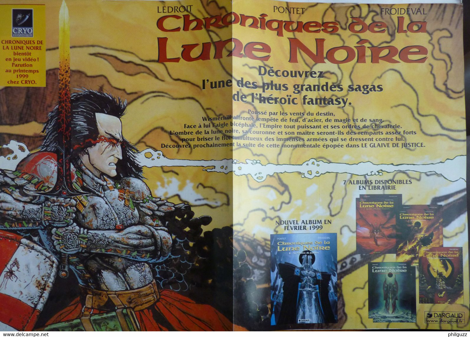 DEPLIANT FLYERS CHRONIQUES DE LA LUNE NOIRE LEDROIT COMPLAINTE DES LANDES PERDUES ROSINSKI 1998 - Press Books