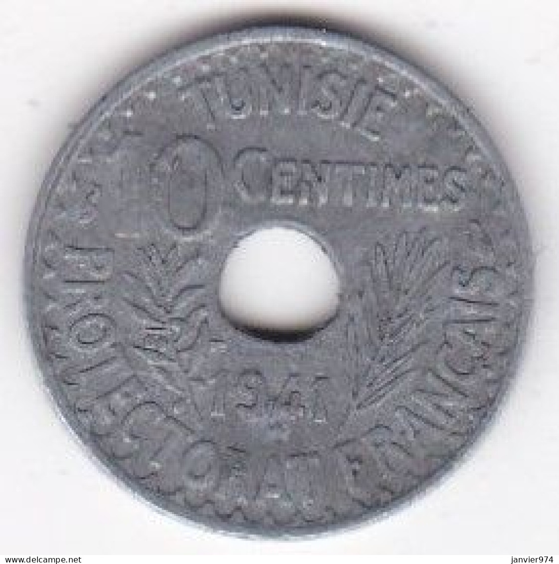 Tunisie Protectorat Français. 10 Centimes 1941 , En Zinc, Lec# 116 - Tunesië