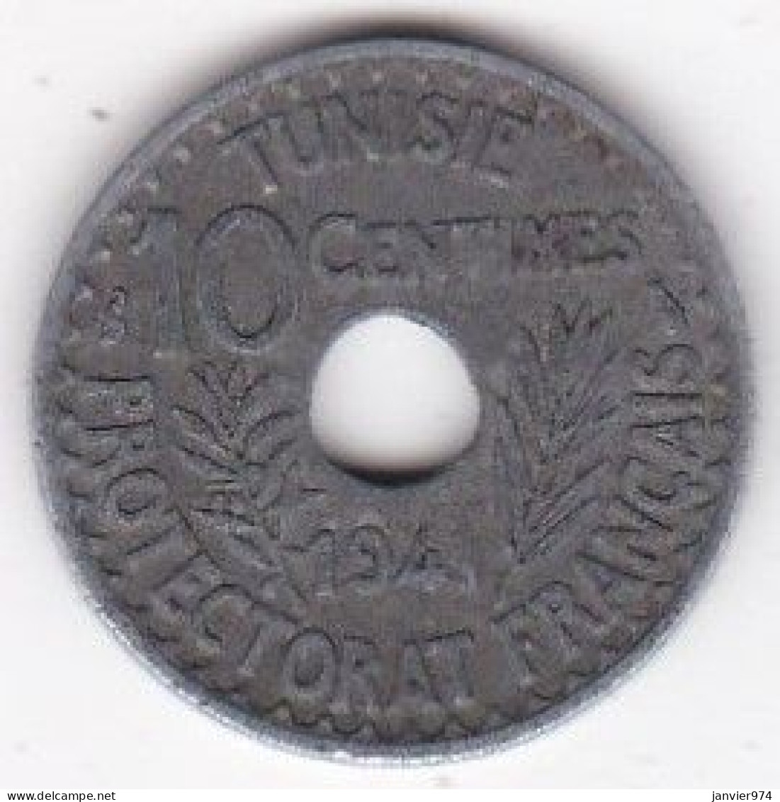 Tunisie Protectorat Français. 10 Centimes 1941 , En Zinc, Lec# 116 - Tunisie