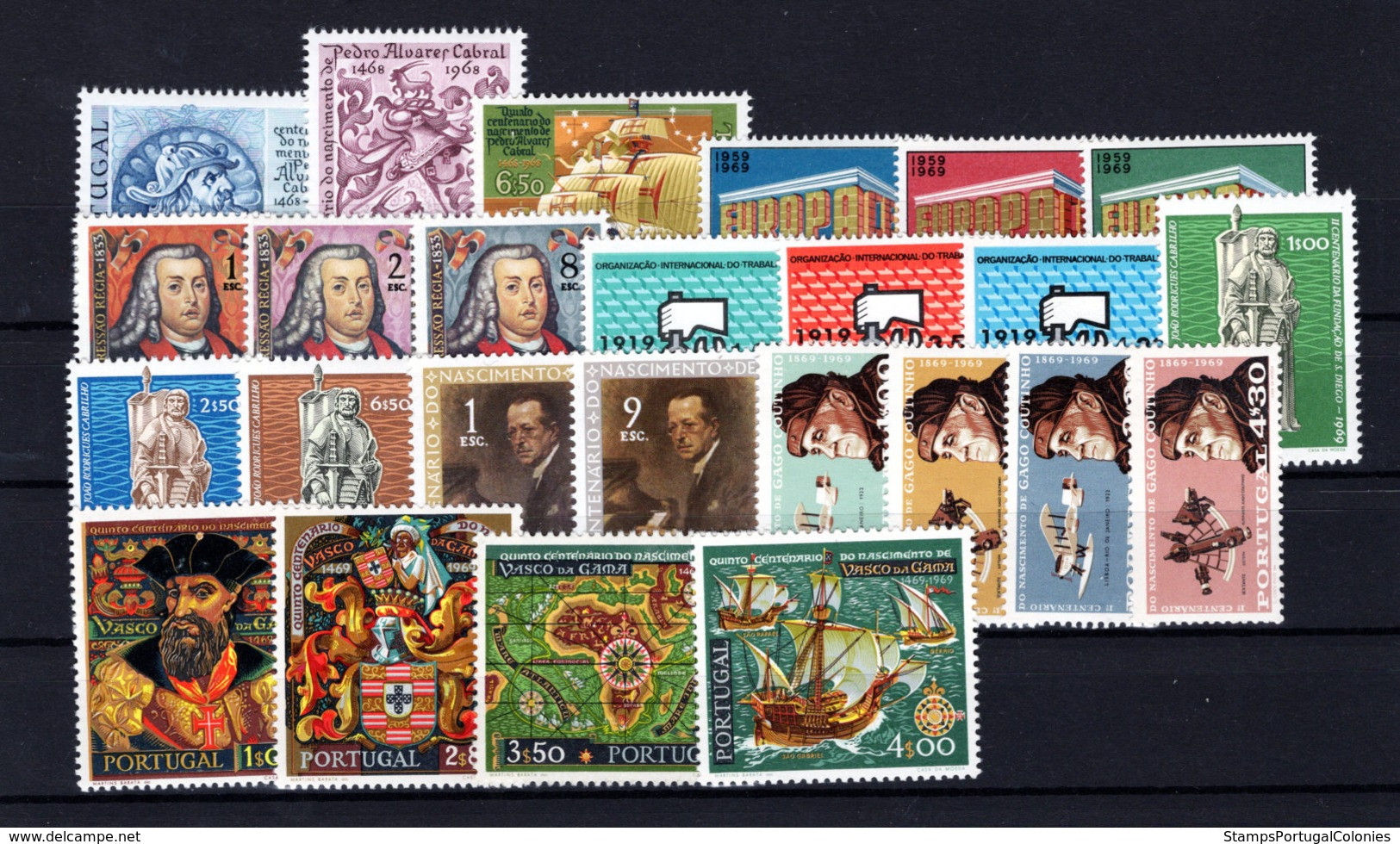 1969 Portugal Complete Year MNH Stamps. Année Compléte Timbres Neuf Sans Charnière. Ano Completo Novo Sem Charneira. - Années Complètes
