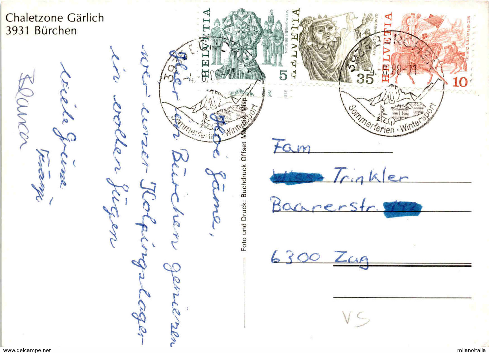 Chaletzone Gärlich - Bürchen * 4. 8. 1988 - Bürchen