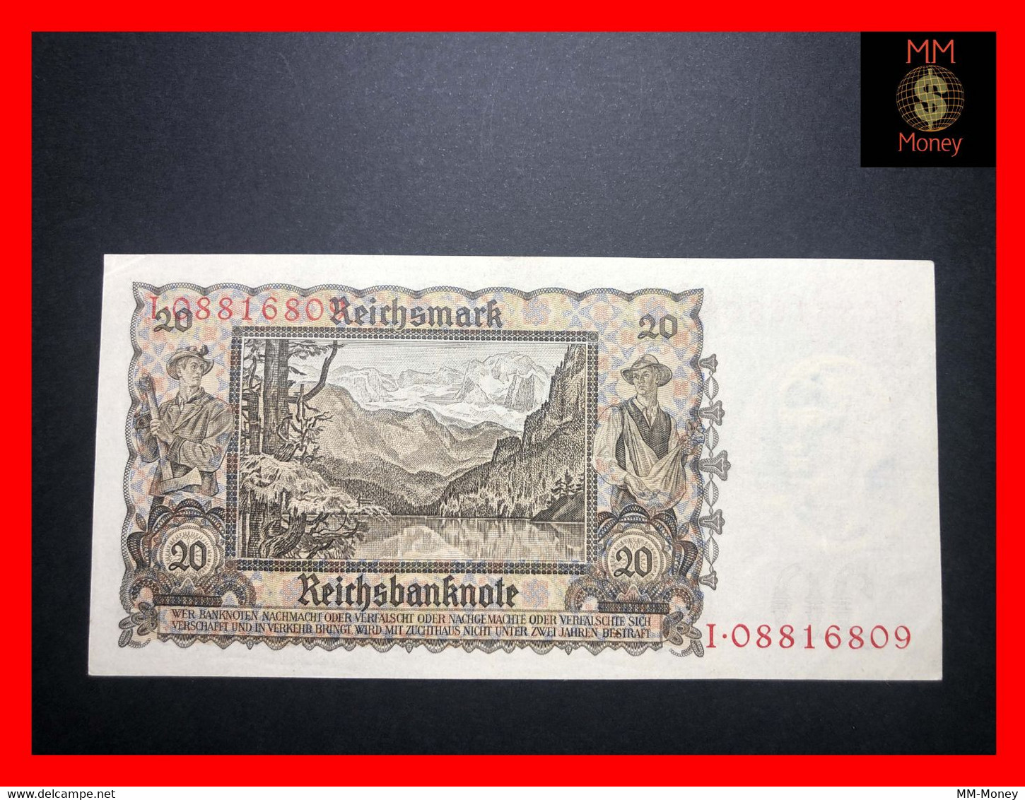 GERMANY 20 Reichsmark 16.6.1939  P. 185  AUNC - 20 Mark