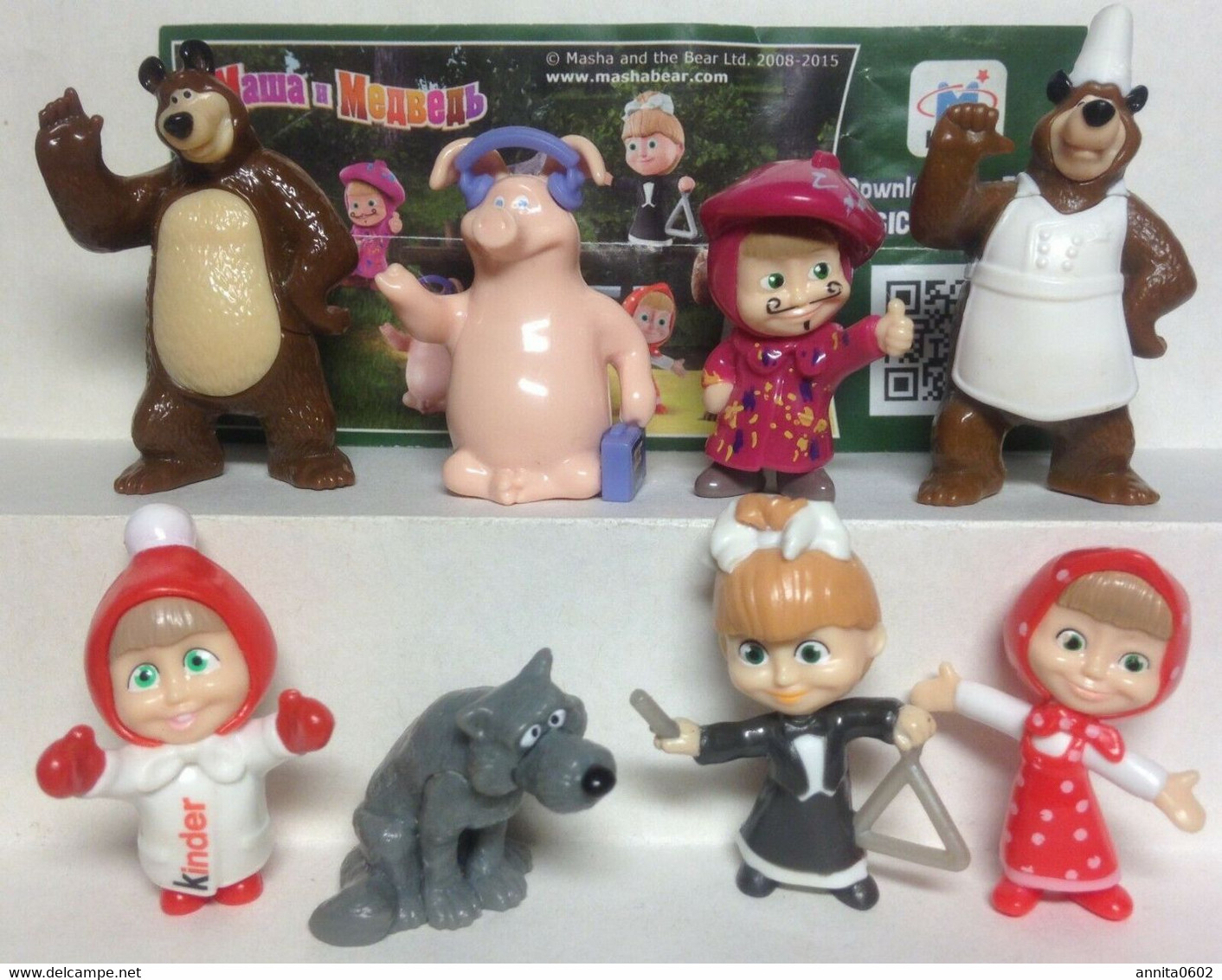 Masha And The Bear 3 Kinder Surprise Series + 1 Bpz Komplettsatz Masha Und Der Bär 3 2015 RARE! - Diddl