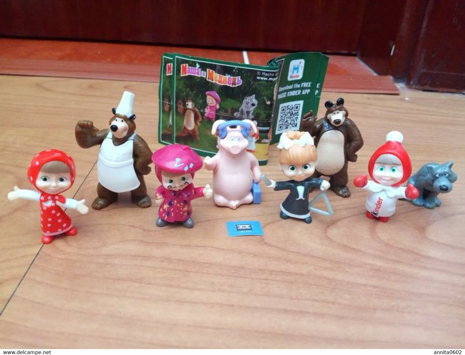 Masha And The Bear 3 Kinder Surprise Series + 1 Bpz Komplettsatz Masha Und Der Bär 3 2015 RARE! - Diddl