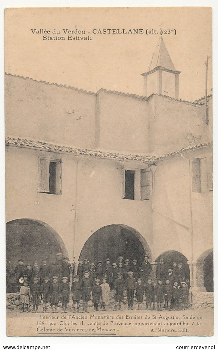 CPA - CASTELLANE (Basses Alpes) - Ancien Monastère Des Ermites De St-Augustin (intérieur) Colonie De Vacances Monaco - Castellane