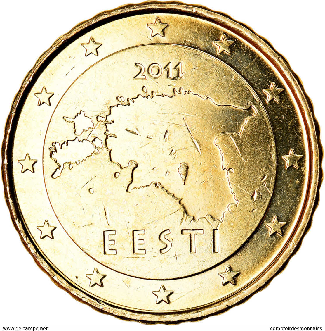 Estonia, 10 Euro Cent, 2011, BU, FDC, Laiton, KM:64 - Estonia