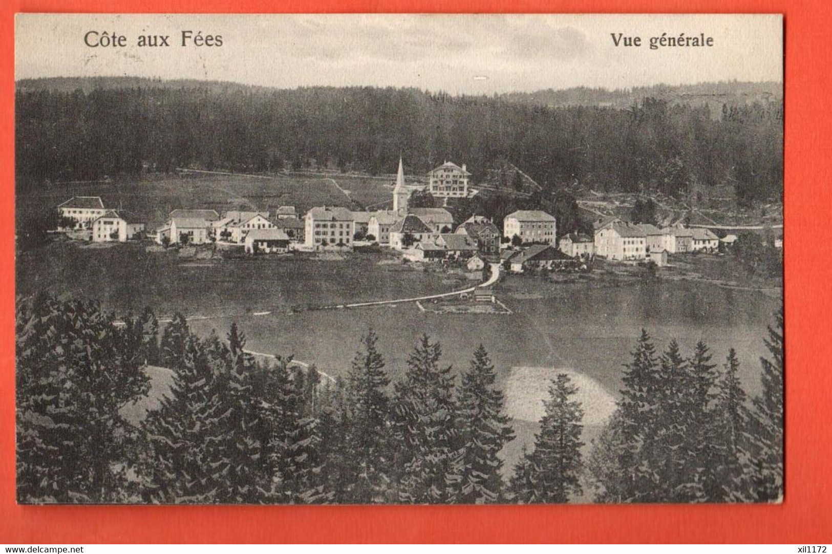 ZBL-25  La Côte-aux-Fées Val-de-Travers Vue Générale  Circulé 1907 - Travers