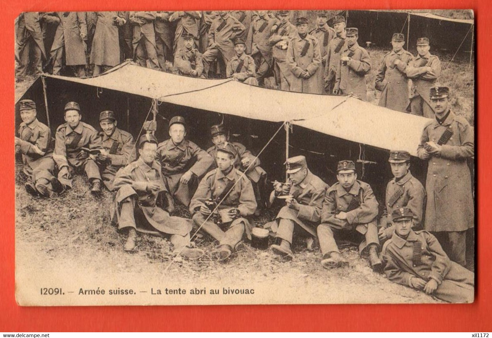 ZBL-27 Armée Suisse Militaire Militär. La Tente Abri Au Bivouac . Circulé 1907 à Corcelles Neuchâtel - Corcelles