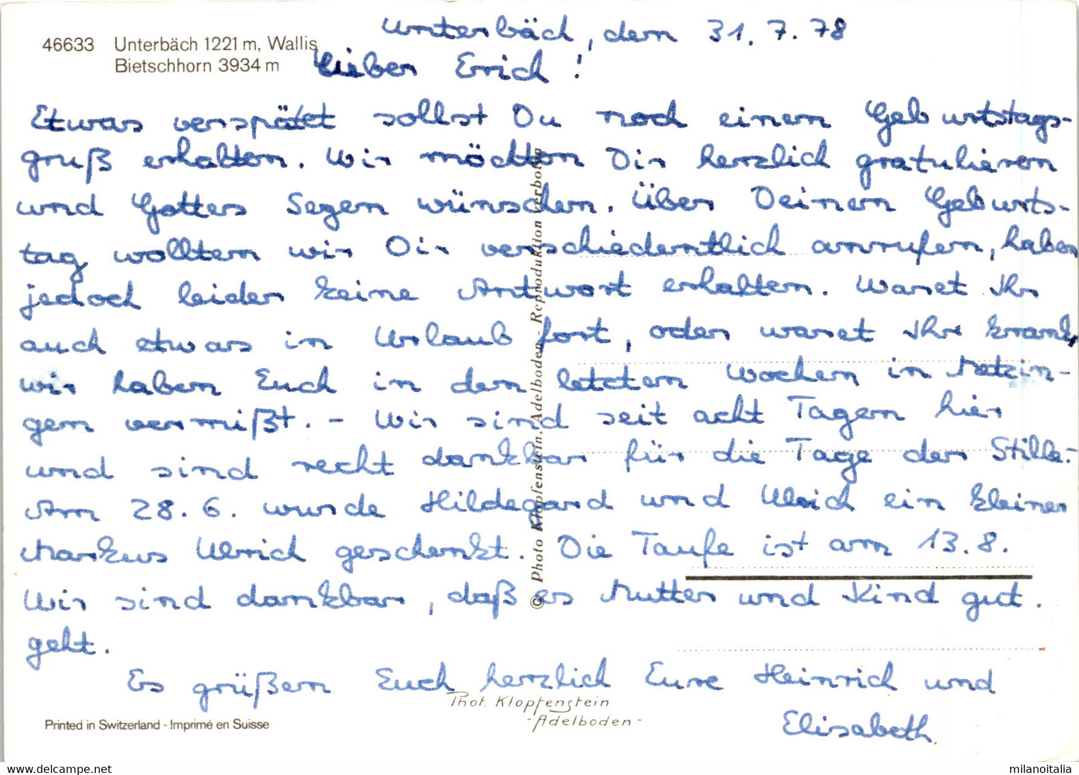Unterbäch, Wallis (46633) * 31. 7. 1978 - Unterbäch
