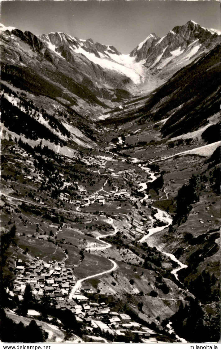 Ferden, Kippel U. Wiler - Lötschental Mit Langgletscher (7577) - Phot. Gyger - Kippel