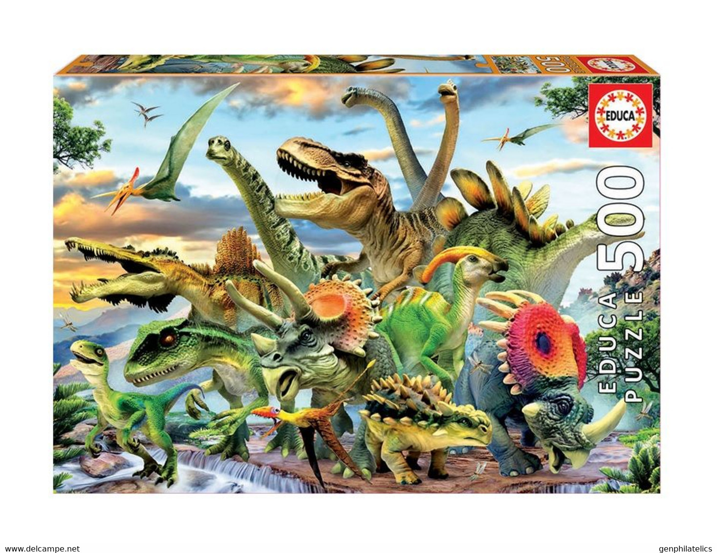 NEW Educa Jigsaw Puzzle 500 Pc Tiles Pieces "Dinosaurs" - Puzzle Games