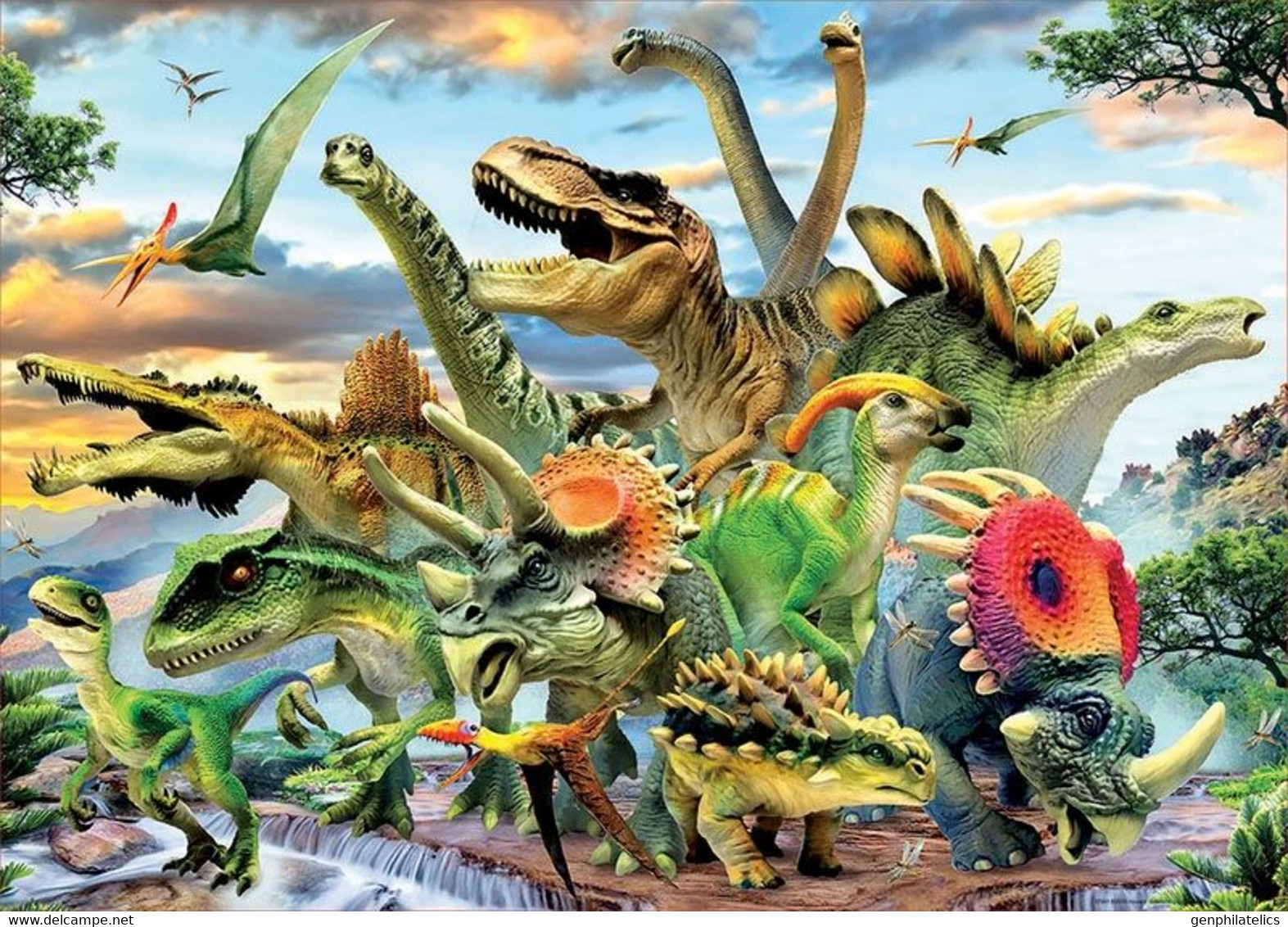 NEW Educa Jigsaw Puzzle 500 Pc Tiles Pieces "Dinosaurs" - Puzzles
