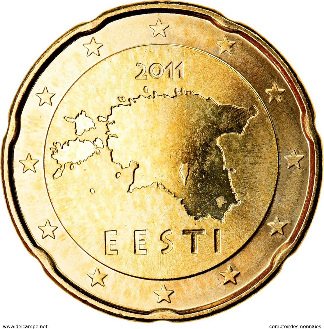 Estonia, 20 Euro Cent, 2011, BU, FDC, Laiton, KM:65 - Estland