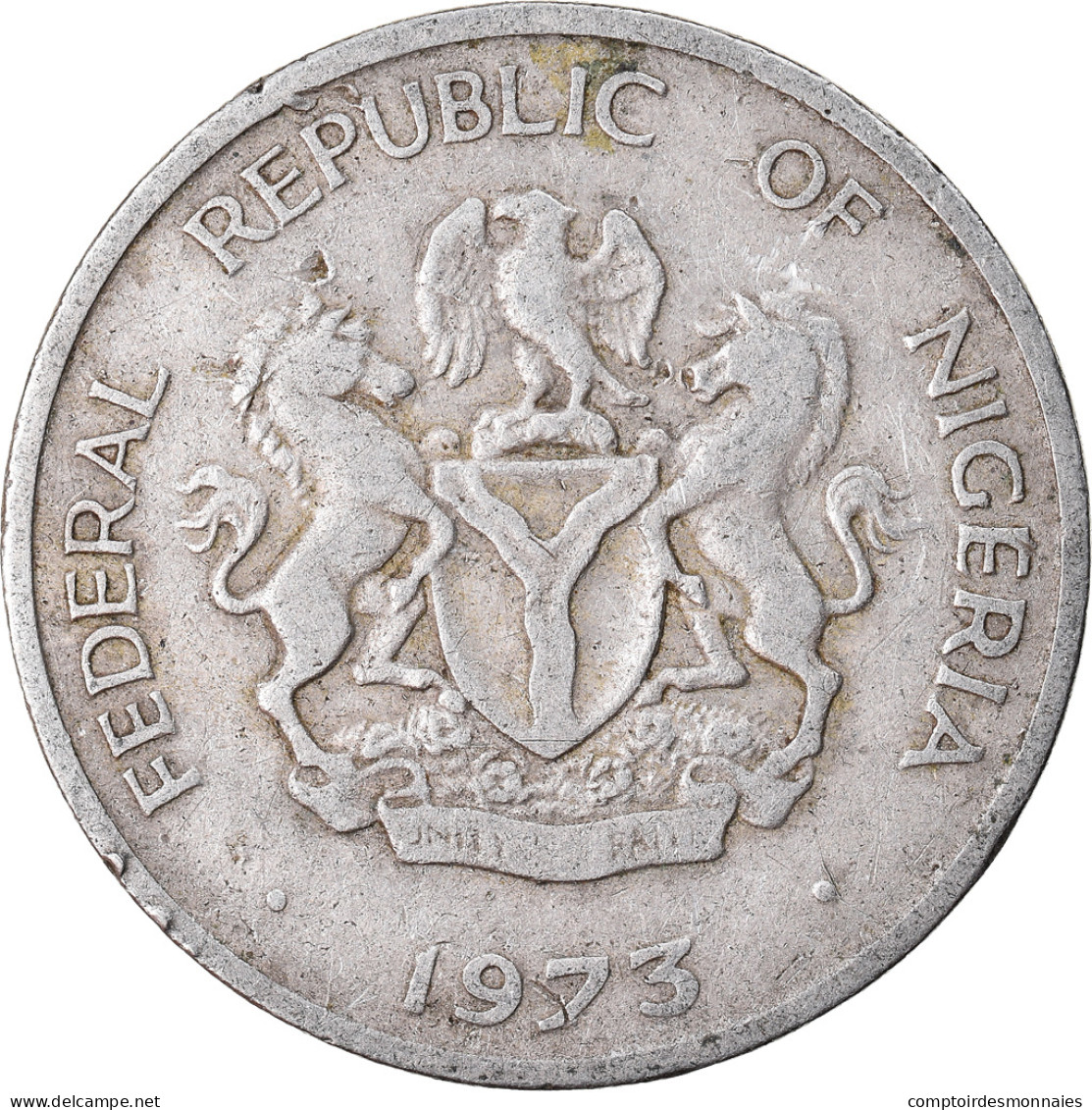 Monnaie, Nigéria, Elizabeth II, 10 Kobo, 1973, TB+, Copper-nickel, KM:10.1 - Nigeria