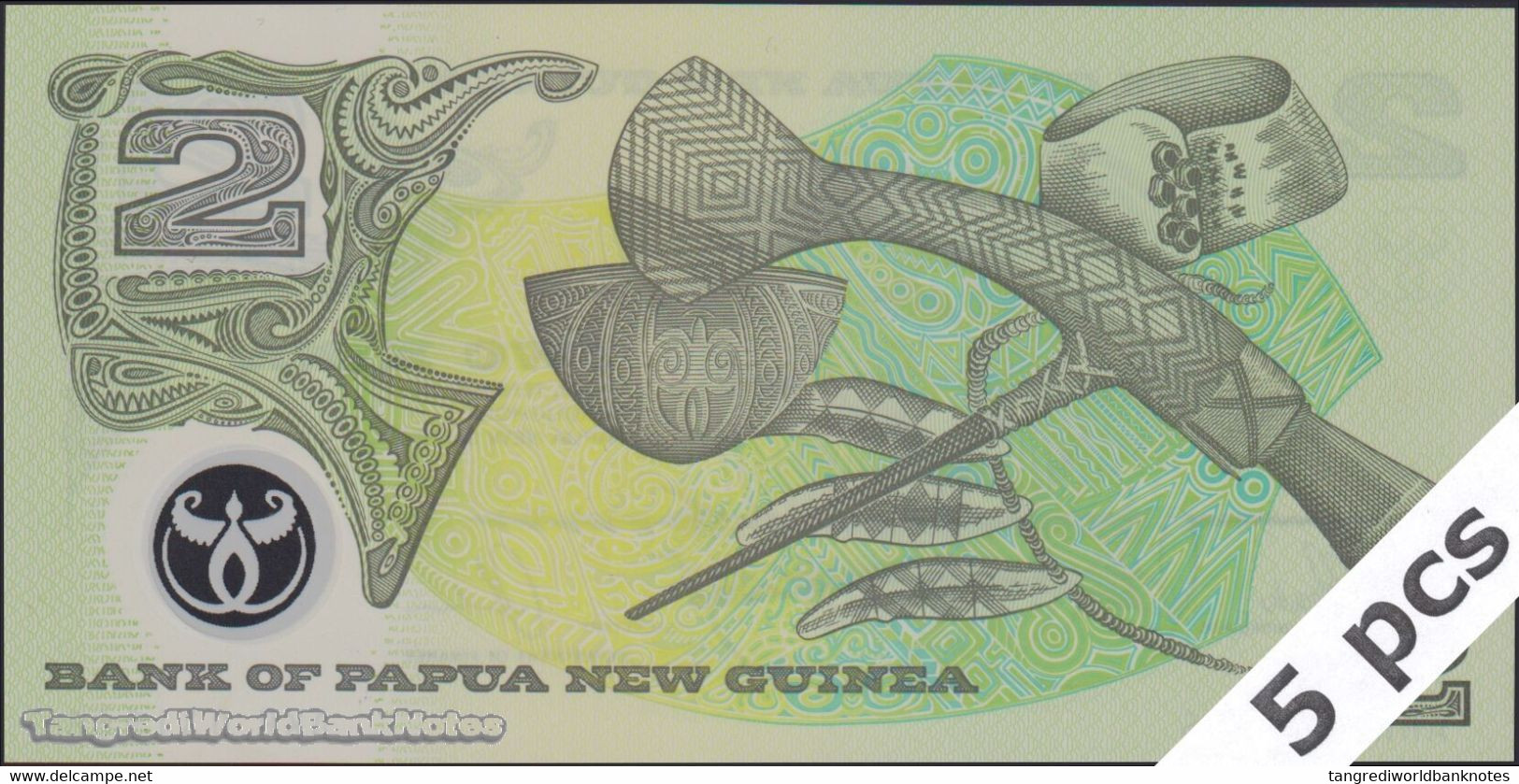 TWN - PAPUA NEW GUINEA 16b - 2 Kina 1997 DEALERS LOT X 5 - Polymer - Prefix ALL - Signatures: Tarata & Mulina UNC - Papoea-Nieuw-Guinea