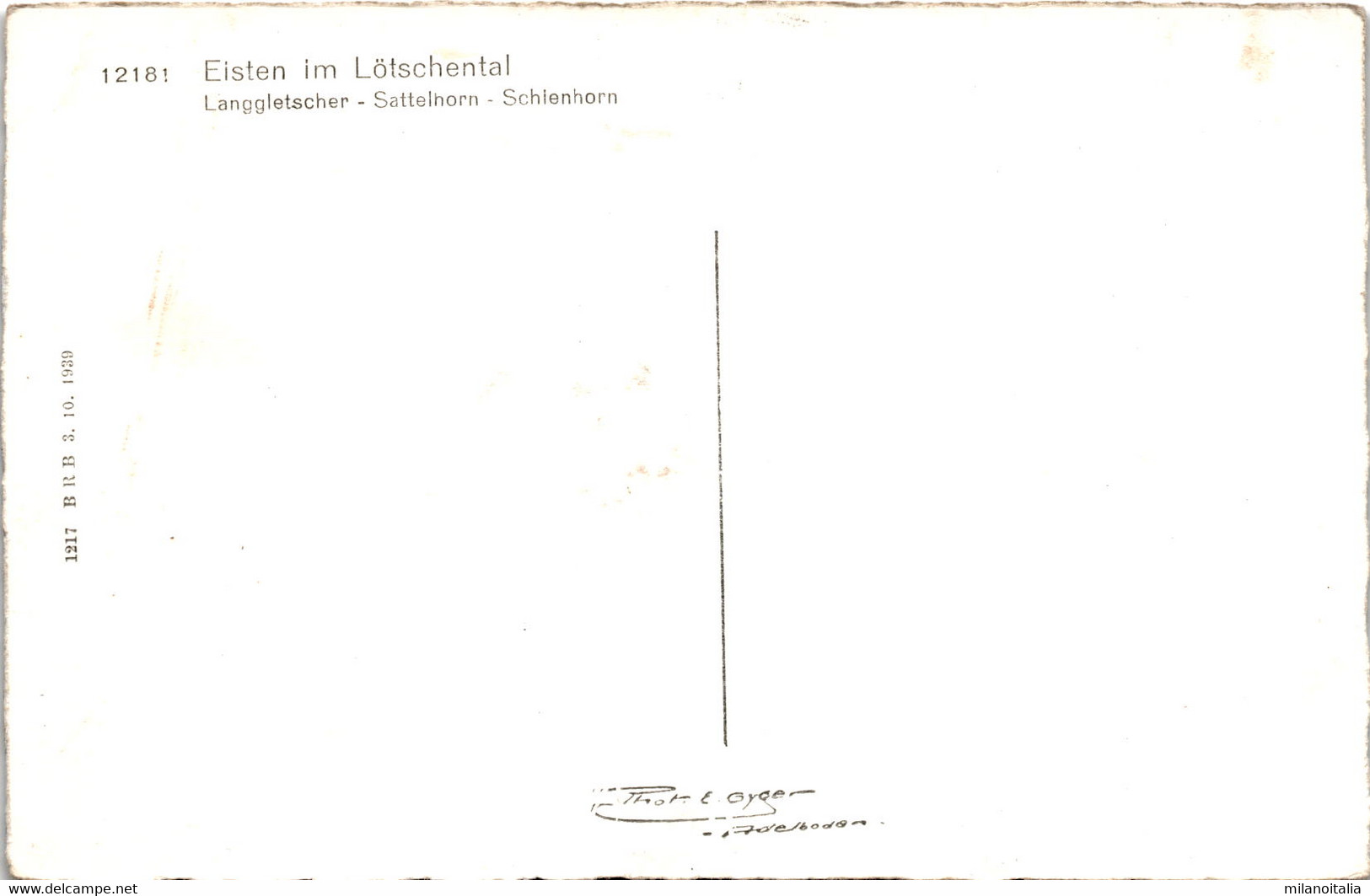 Eisten Im Lötschental (12181) * 1939 - Phot. Gyger - Eisten