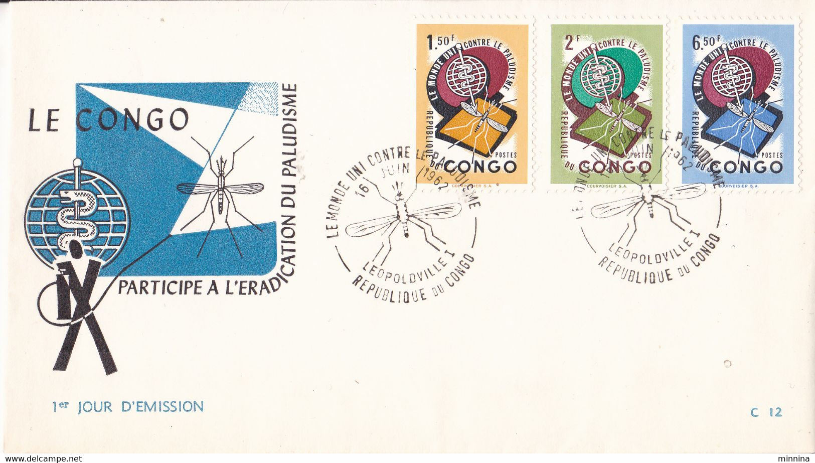 Congo 1962 - Le Monde Contre Le Paludisme - First Day - FDC