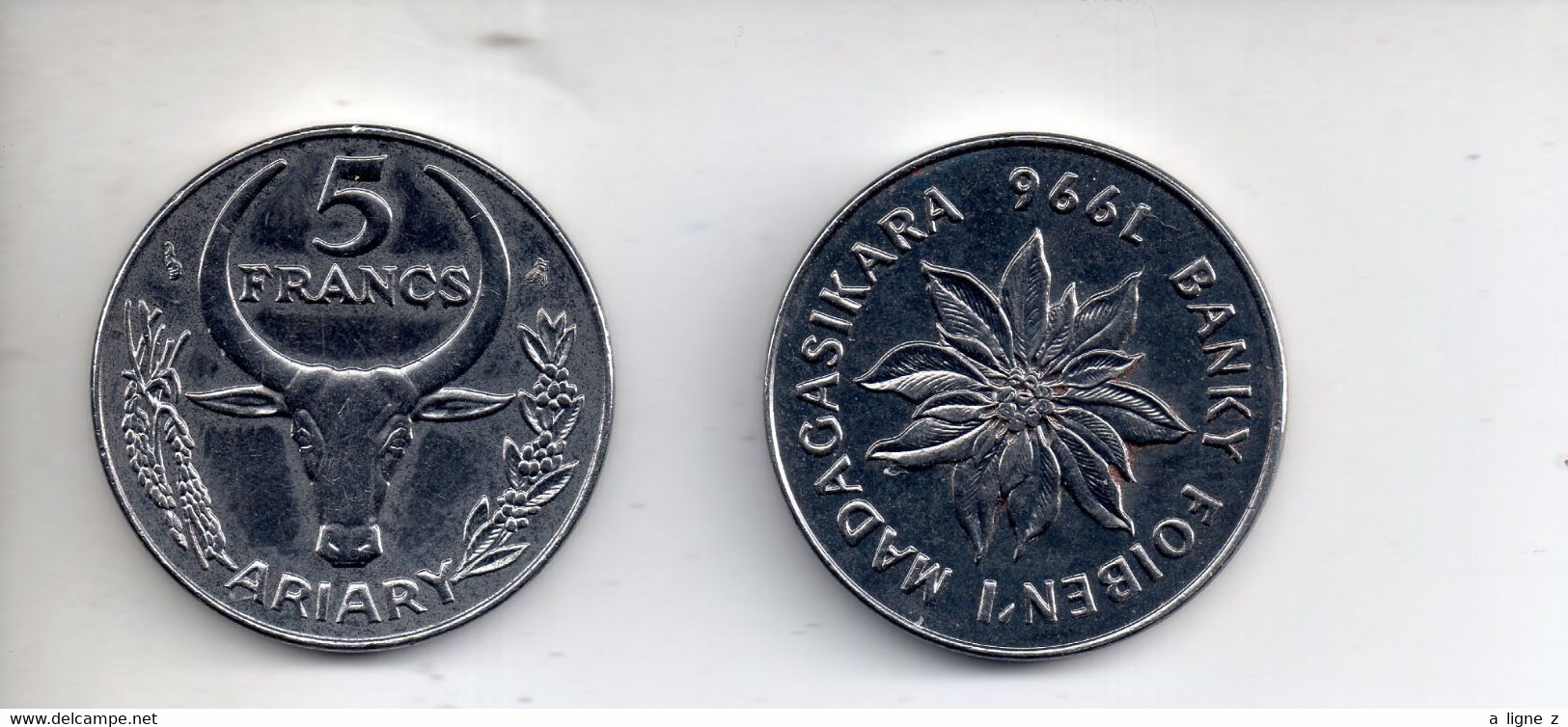 REF MON2  : Monnaie Coin Madagascar 5 Francs Ariary 1996 Sup - Madagascar