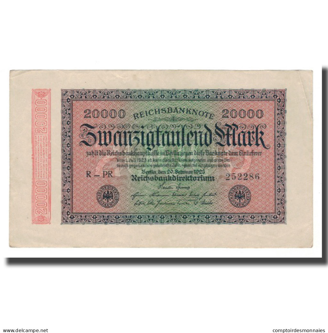Billet, Allemagne, 20,000 Mark, 1923, 1923-02-20, KM:85f, SUP - 20000 Mark