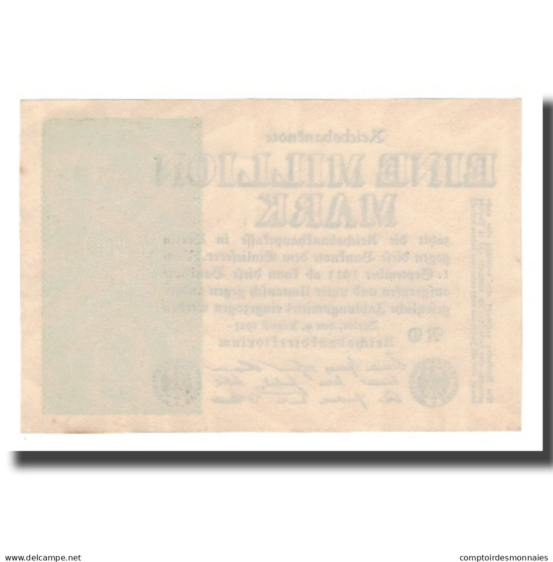 Billet, Allemagne, 1 Million Mark, 1923, 1923-08-09, KM:102c, SUP - 1 Mio. Mark