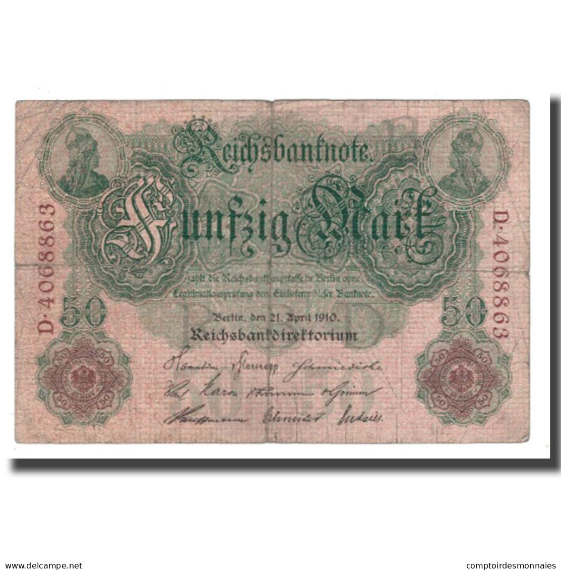 Billet, Allemagne, 50 Mark, 1910, 1910-04-21, KM:41, TB+ - 50 Mark