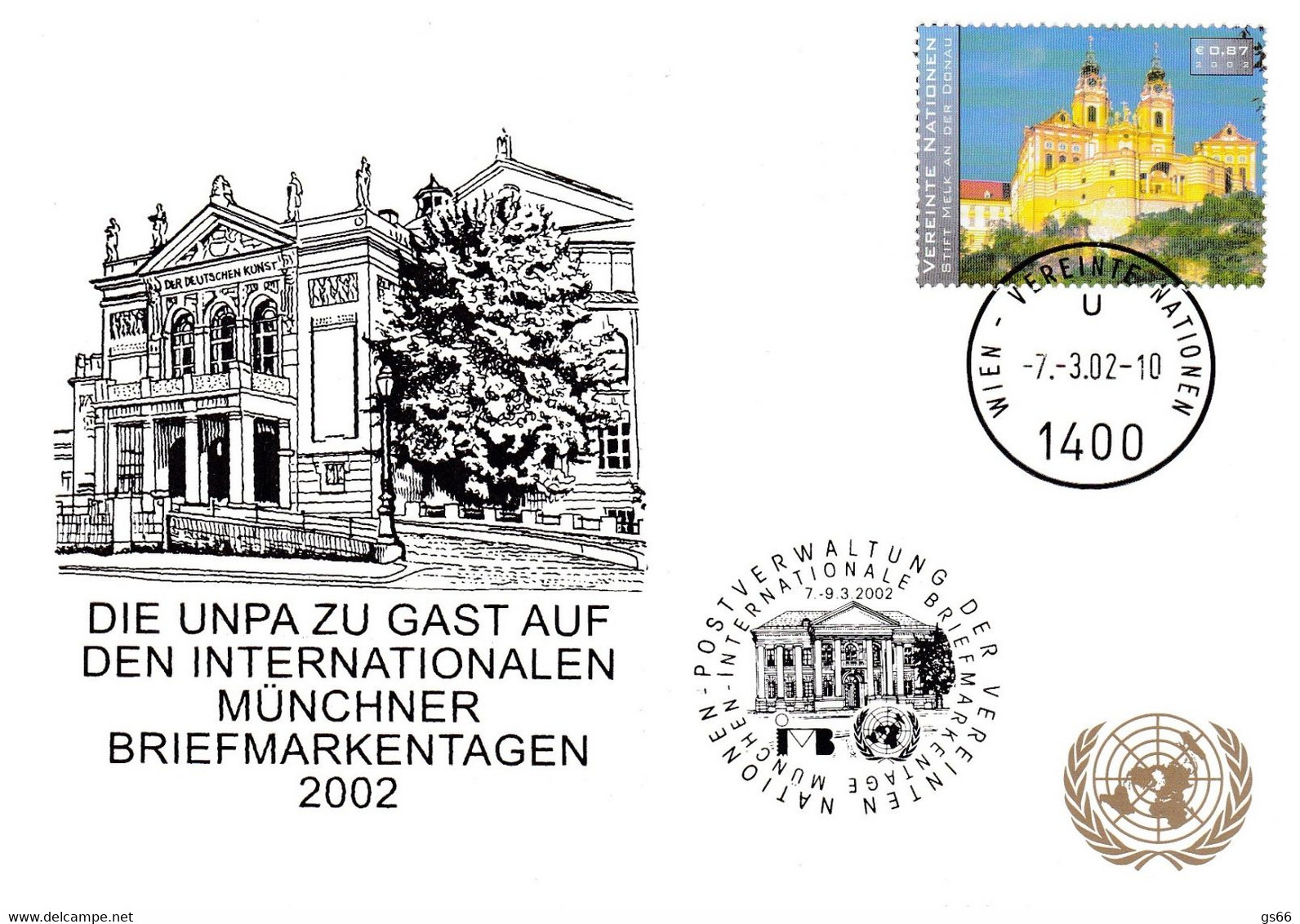 UNO Wien, 2002, Weiße Karte / White Card, München - Covers & Documents