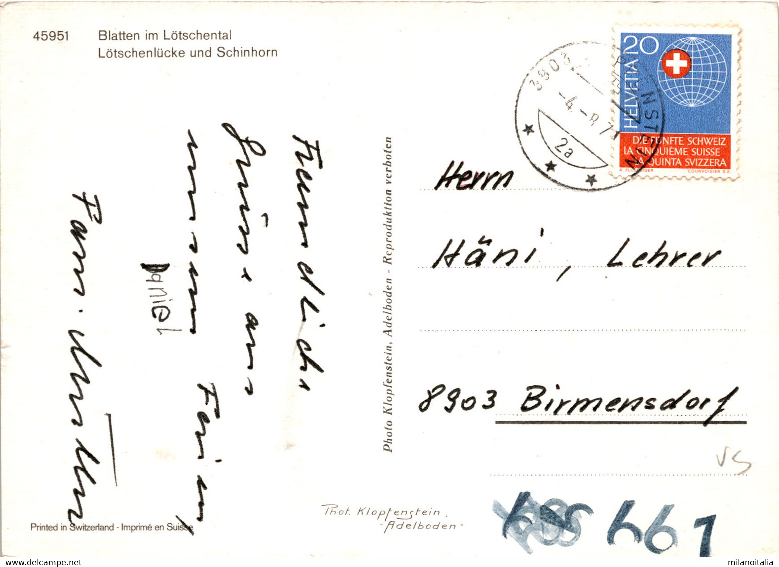 Blatten Im Lötschental (45951) * 4. 8. 1971 - Blatten