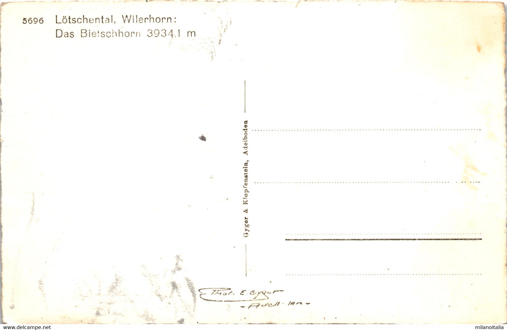 Lötschental, Wilerhorn: Das Bietschhorn (5696) - Phot. Gyger - Wiler