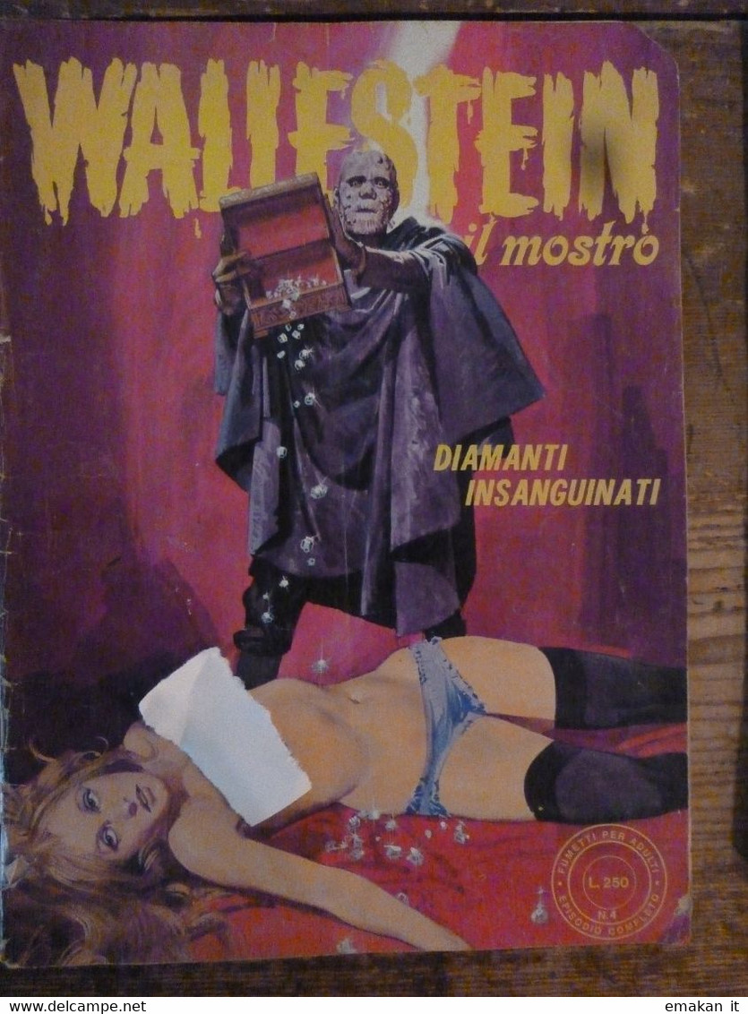 # FUMETTO WALLESTEIN IL MOSTRO N 4 GIGANTE 1972 - N 13 /16/43 TASCABILI - Premières éditions