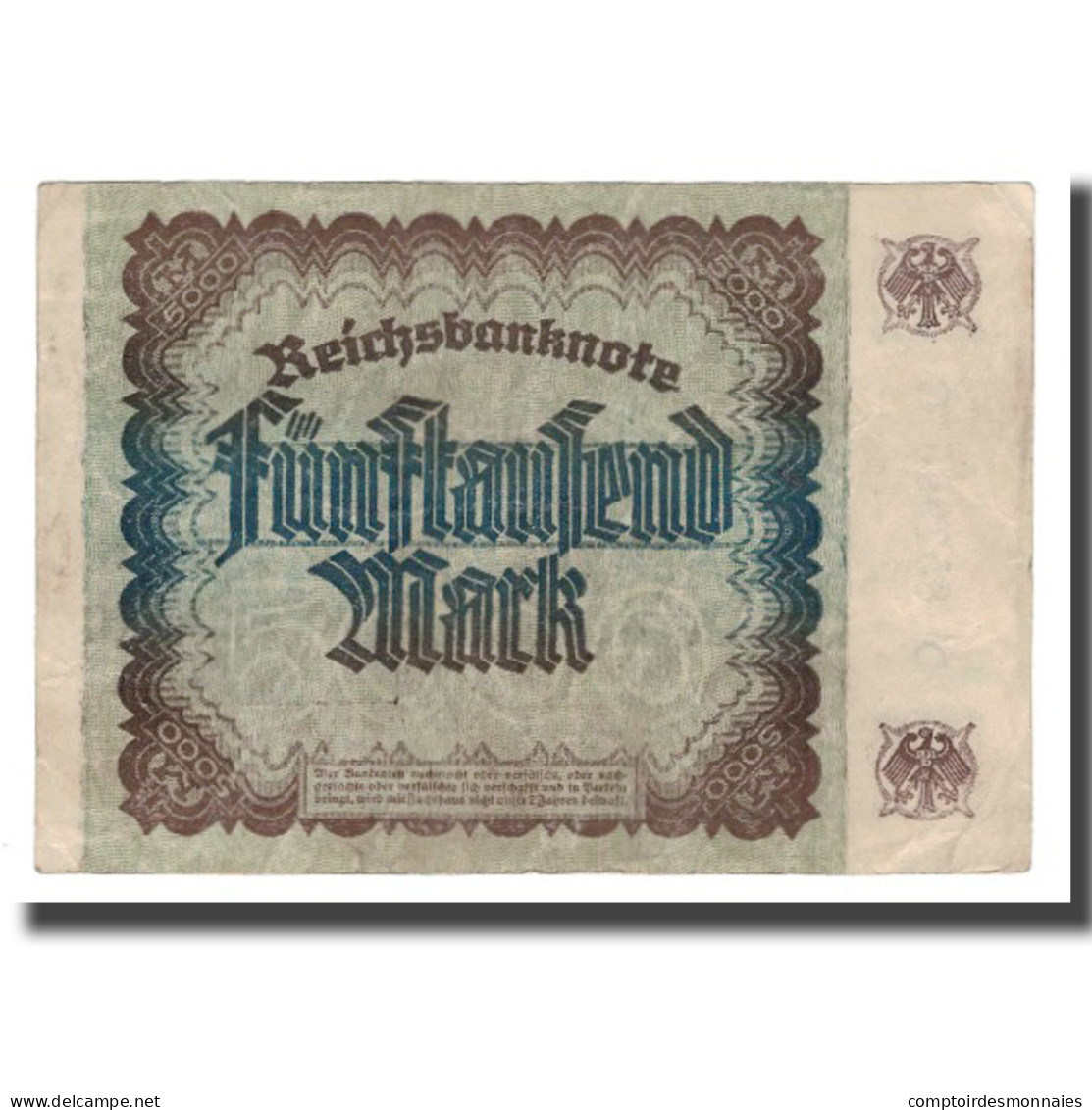 Billet, Allemagne, 5000 Mark, 1922, 1922-12-02, KM:81b, TTB+ - 5000 Mark