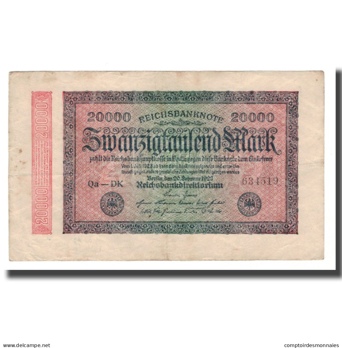Billet, Allemagne, 20,000 Mark, 1923, 1923-02-20, KM:85c, TTB+ - 20.000 Mark