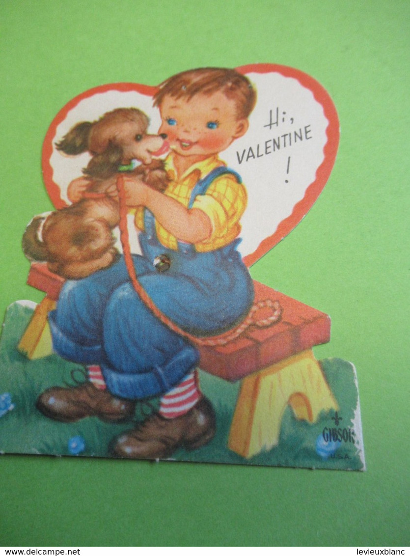 Saint Valentin/ Petite Carte Humoristique Avec Chiot Léchant Un Garçonnet/ /USA/1963   STVAL4 - Altri & Non Classificati