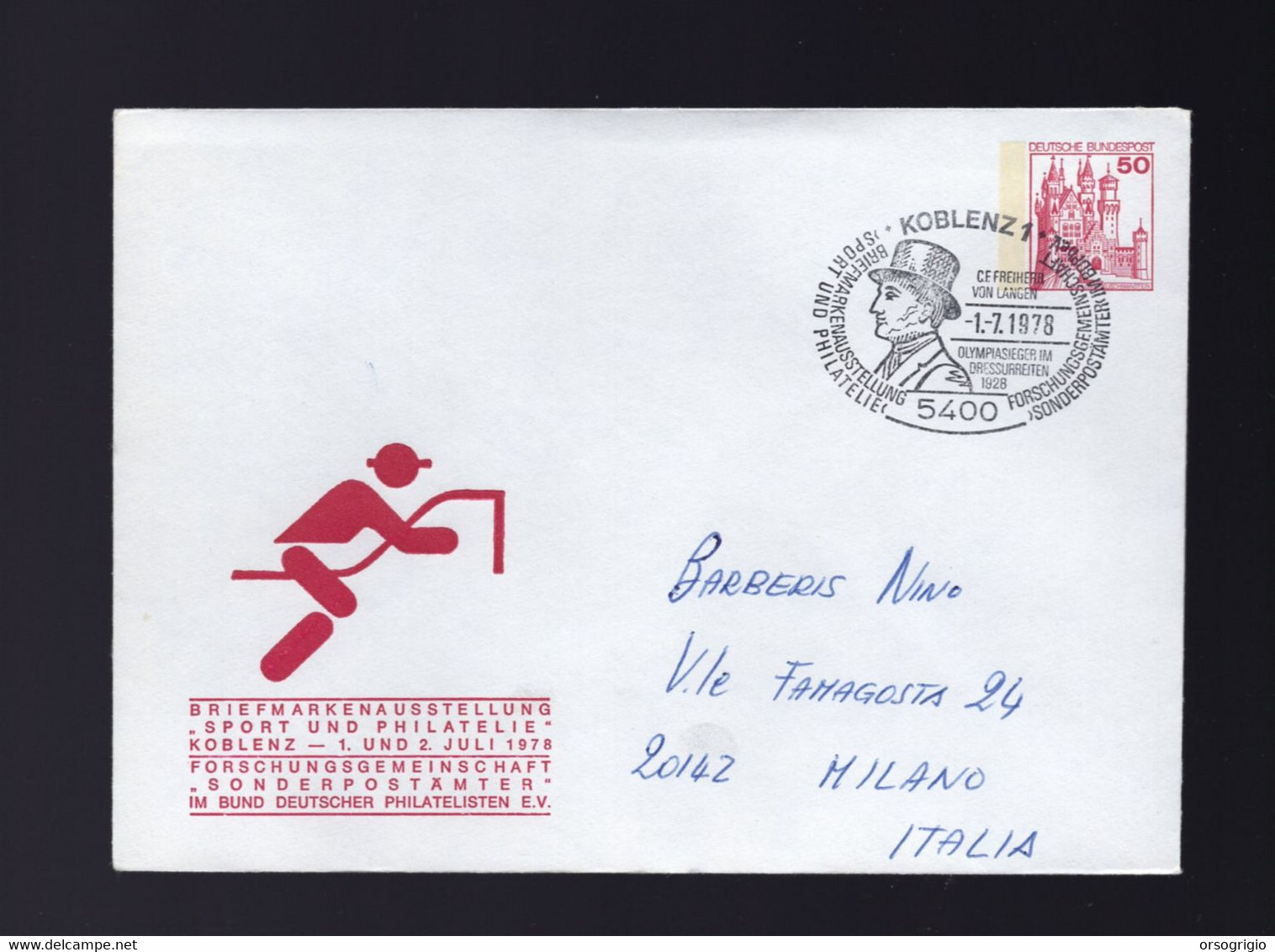 GERMANIA - C. F. FREIHERR VON LANGEN - OLYMPIASIEGER Im DRESSURREITEN - MEDAGLIA D'ORO EQUITAZIONE DRESSAGE - Summer 1928: Amsterdam